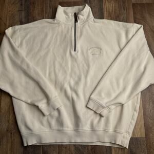 Tommy Bahama Aruba Quarter Zip Sweater Men's XL Beige Relaxed Surfer Skater 6406
